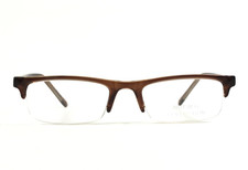 Nutmeg Collection Eyeglasses Frames NM137 Brown Rectangle Half Rim 49-17-135