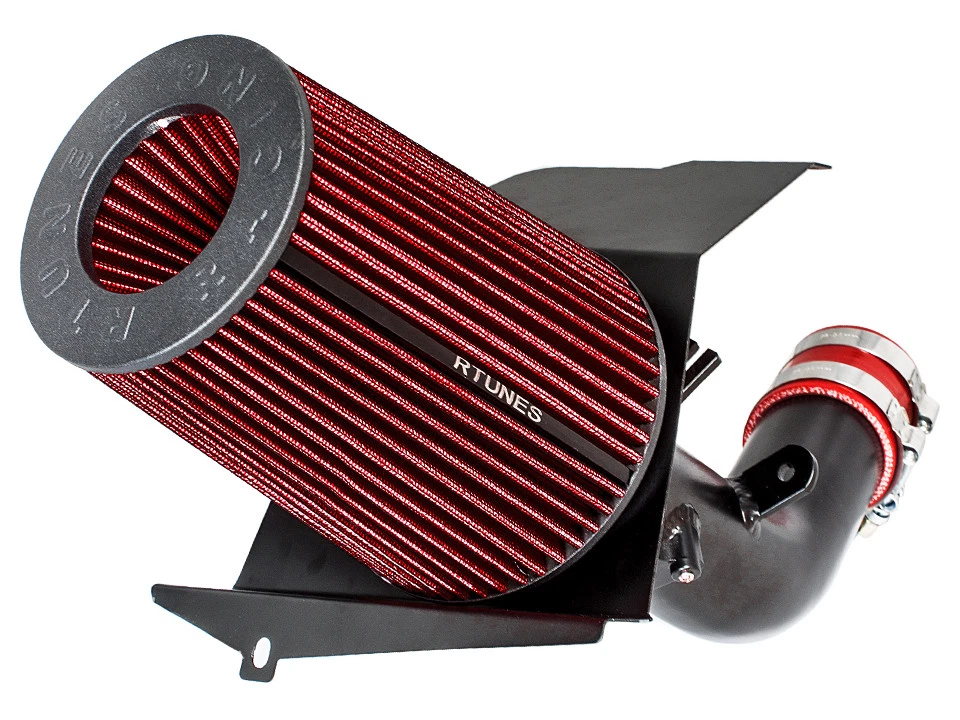 Холодный воздухозаборник набор матовый черный + красный фильтр для Subaru 08-14 WRX/STi 2,5 л Turbo - Изображение 2 из 2