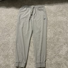 ASICS Men s Jogger Pants Size Large Tan/Gray