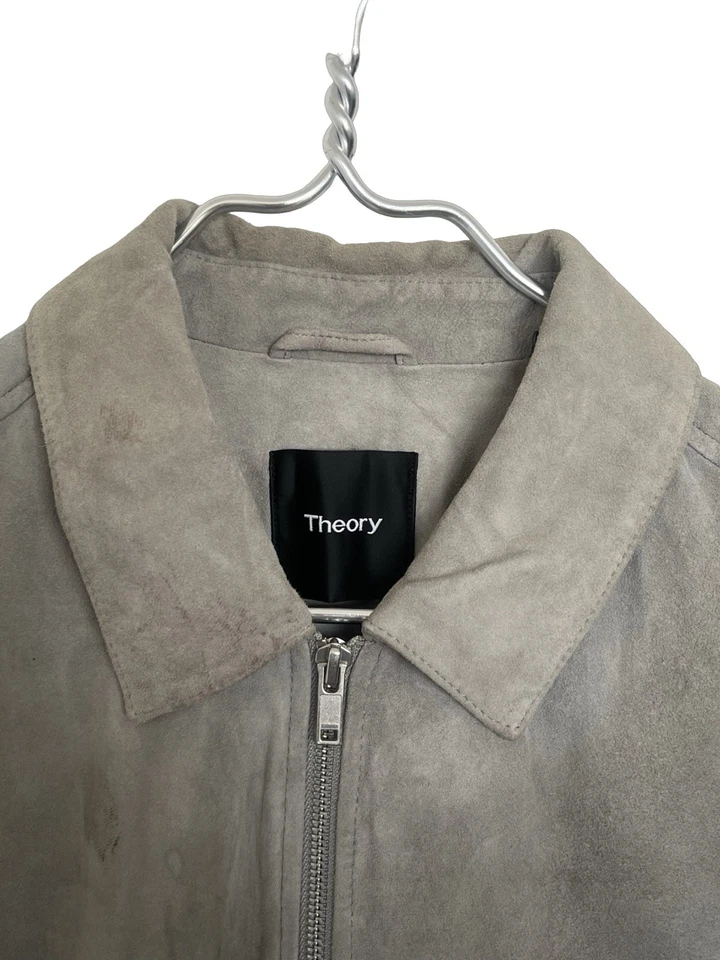 Chaqueta de cuero Theory gris cabra Foto 3 de 4