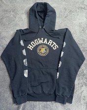 Harry Potter Mens Pullover Hoodie L Hogwarts School Crest Sleeve Houses