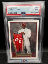 2003-04 Topps - Draft Pick LeBron James #221 (RC) Rookie Card PSA 9 BEAUTY. rookie card picture