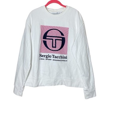 Sergio Tacchini Warp Crewneck Sweatshirt Men s Large Logo Pullover Streetwear