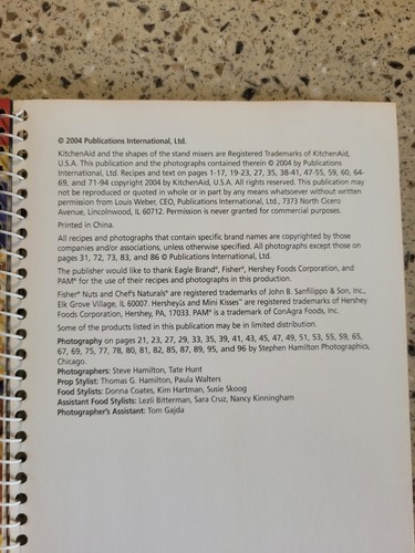 KitchenAid Stand Mixer Instructions and Recipes Vintage 2004 Spiral Bound Manual - Foto 6 di 7