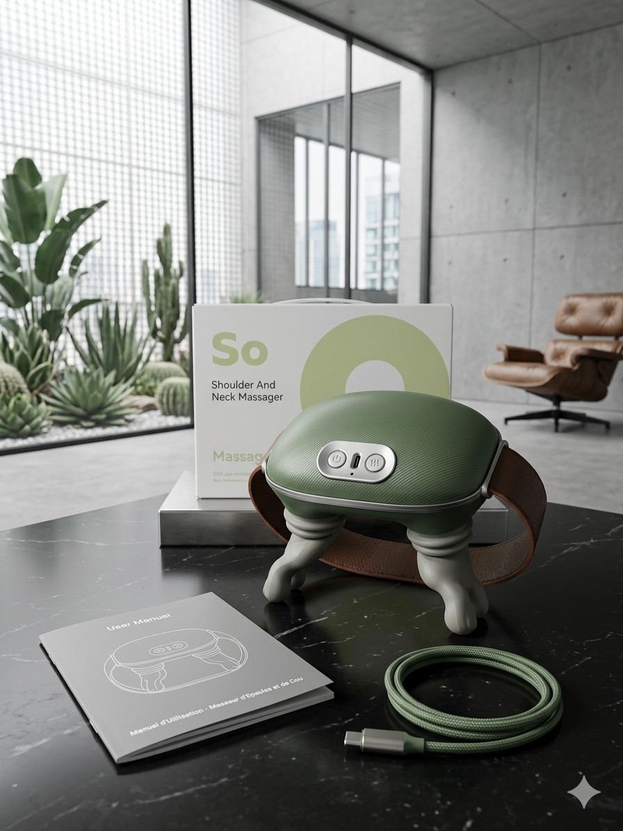 Masseur électrique chauffant nuque dos épaules anti-tensions portable avec câble USB