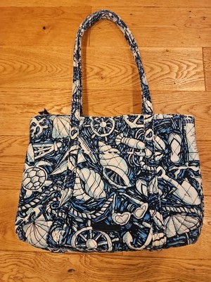 Vera Bradley Shore Enough Small Tote Ocean Vacation Bag Blue Sea Shell Anchor