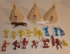 1960's Marx Fort Apache Playset Indians & Accessories Lot