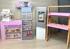 Barbie Coffee Shop Kitchen Appliance Furniture Lot - Pink Silver