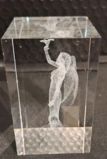 Crystal Laser Engraved Fairy 3D Sculpture Art Paperweight 3"
