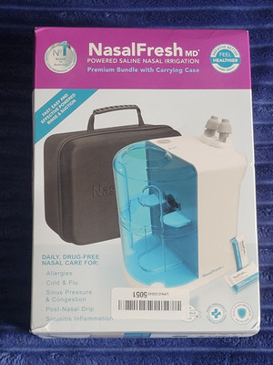 NASALFRESH MD NASAL IRRIGATION PREMIUM BUNDLE WITH CARRYING CASE POWERED SALINE