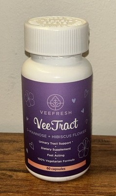 VeeFresh VeeTract UTI Support D-Mannose Hibiscus 60 Capsules Sealed EXP 01/27