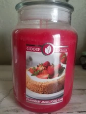 Strawberry Angel Food Cake Goose Creek Large Jar Candle Goosecreek Rare