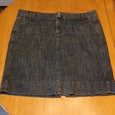 Gap Limited Edition Denim Midi Skirt Button Zip Pockets Size 12