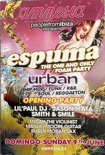 RAVE FLYER IBIZA AMNESIA FOAM PARTY