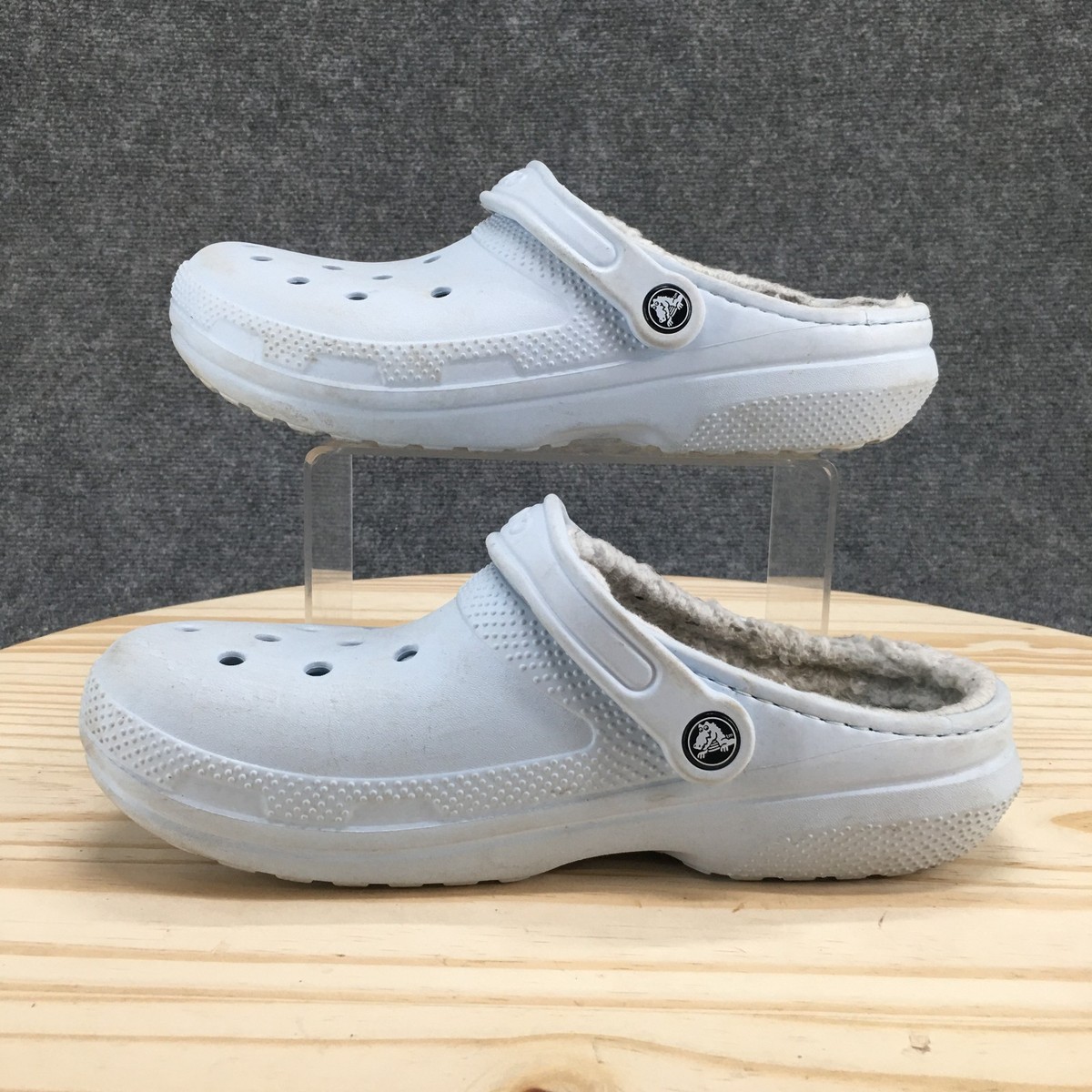 Crocs Shoes Mens 7 Womens 9 Classic Lined Clogs Blue Comfort 