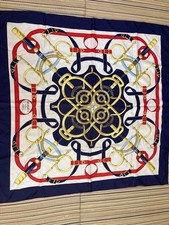 HERMES Silk Scarf, Saddlery Design Carre PG61GK