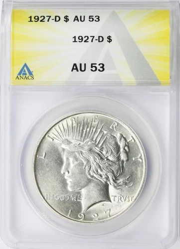 1927-D $1 Peace Dollar ANACS AU53
