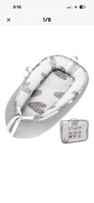 Convertible Bedside Sleeper Portable Convertible 100 Cotton Gray Leaf Pattern