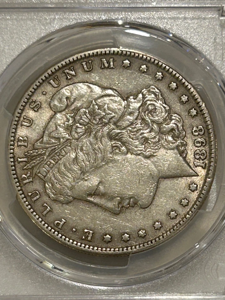 1898 S Morgan Silver Dollar PCGS AU55 Tougher Date Morgan - Image 3 of 4