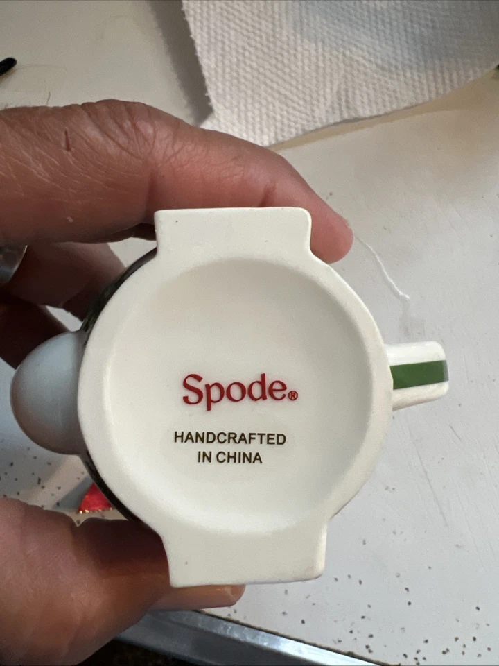 Navidad Spode Felices Fiestas Miniatura Tetera Adorno Foto 3 de 4