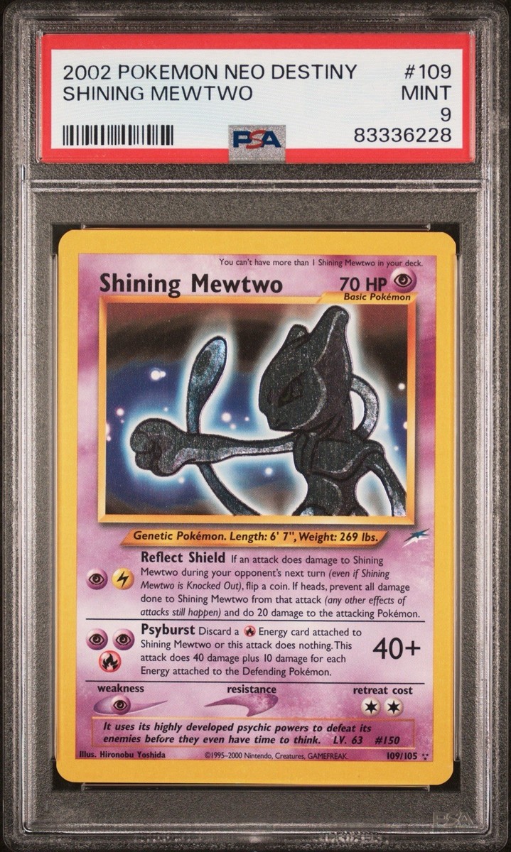 ポケモンカードゲーム Shining Mewtwo Pokemon Shining Mewtwo Neo Destiny Unlimited Secret Rare Holo #109