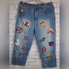 Headgear Negro League Baseball Men's Jeans Team Patches Straight 44 Actual 42x33