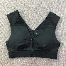 Tommie Copper Shoulder Support Sports Bra Womens Small Black Zip Front Gym Yoga