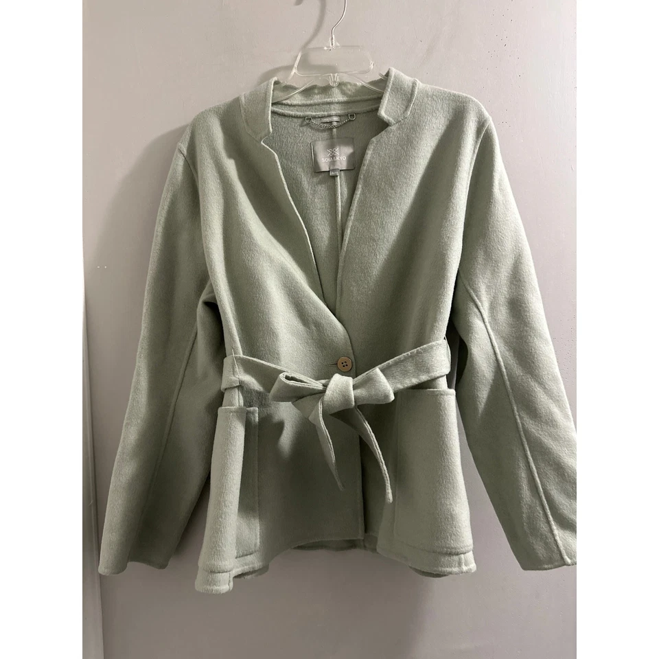 Chaqueta de lana Soia & Kyo Isaiah verde claro talla XL Foto 2 de 4