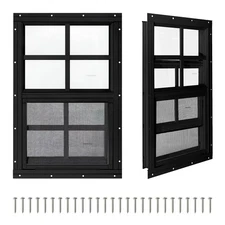 2 Pack Shed Windows,24" x 36" Small Sliding Windows,Flush Mount Windows with ...