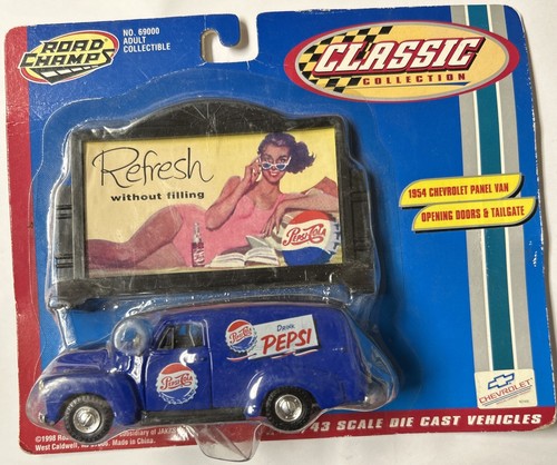 1998 ROAD CHAMPS 1954 CHEVY PANEL VAN W/ PEPSI-COLA BILLBOARD - 1:43 SCALE - Picture 1 of 1
