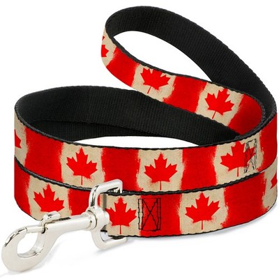 Dog Leash 6-FEET Canada Flag Painted NARROW 0.5'' (US IMPORT)