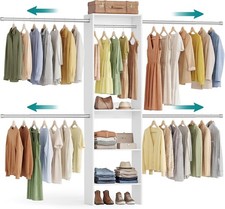 4-9Ft Closet Organizer with 4 Drawers and Hanging Rods, Walk-in Closet System