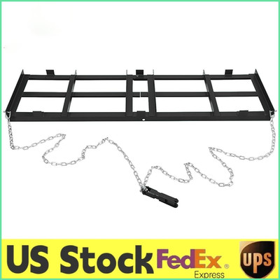 72''*20'' Drag Harrow Driveway Grader Tow Behind Lawn Rake W/6FT Chain Gravel Soil