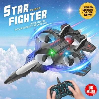 360° Flip RC Flugzeug Spielzeug Drohne Fernbedienung Segelflugzeug Jet Fliegen 2,4 G LED Licht UK