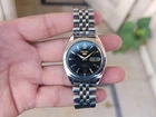 Vintage SEIKO 5 Automatic 7S26 Day-Date SS Black Dial Men's Japanese Wristwatch