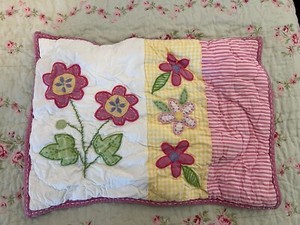 POTTERY BARN CRIB PILLOW COVER QUILTED FLORAL
