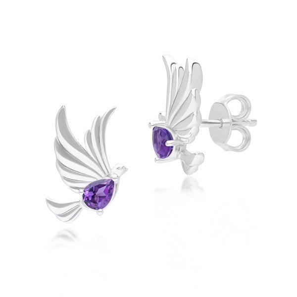 Ecfew ™ Creator Amethyst Taube Ohrstecker Ohrringe Sterlingsilber-image