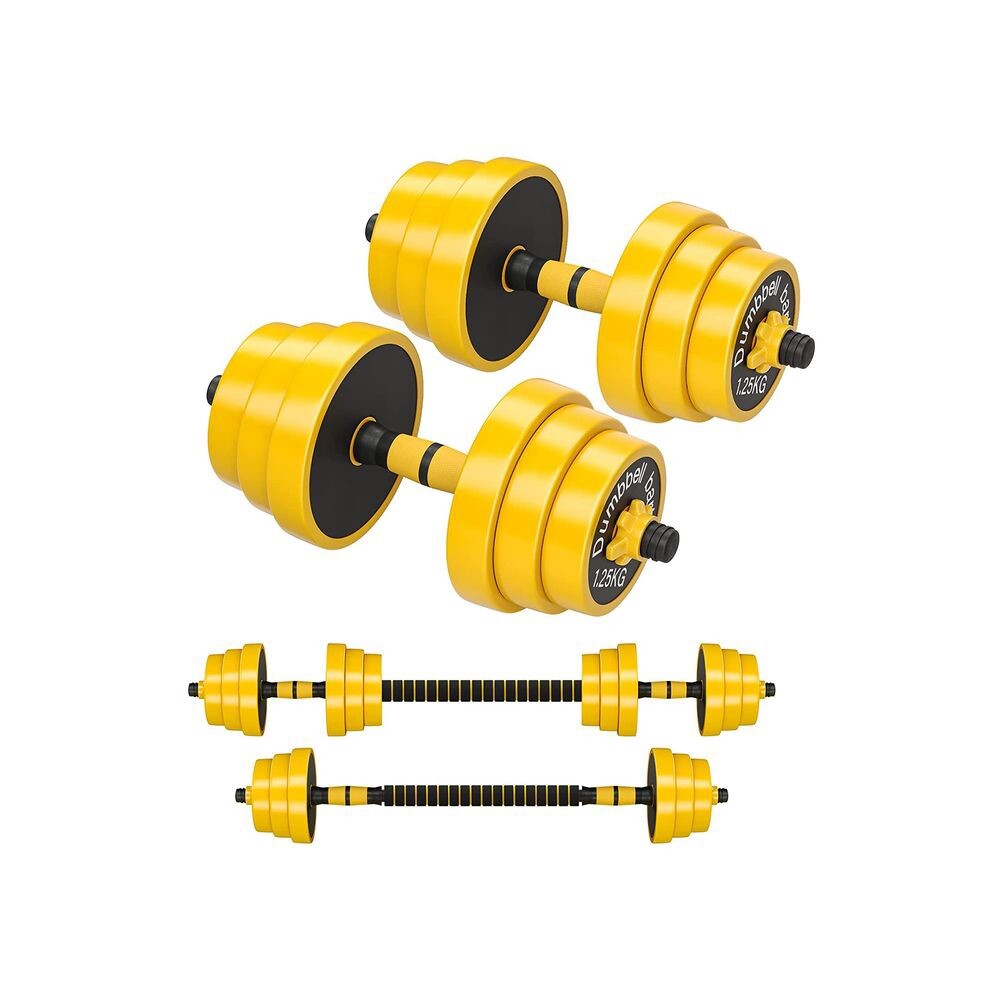 Hantelset modular 20kg, für Anfänger, 1 Langhantel, 2 Kurzhanteln, mit Polster