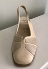 Jenny by Ara Size 8 Wide 2-Tone Light Taupe Leather Closed Toe Slingback Heels — photo 2