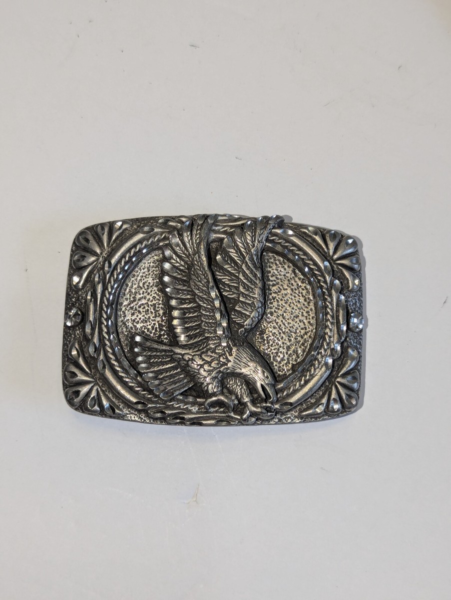 VINTAGE 1992 BALD EAGLE Patriotic WESTERN COWBOY or Girl DESIGN BELT  BUCKLE