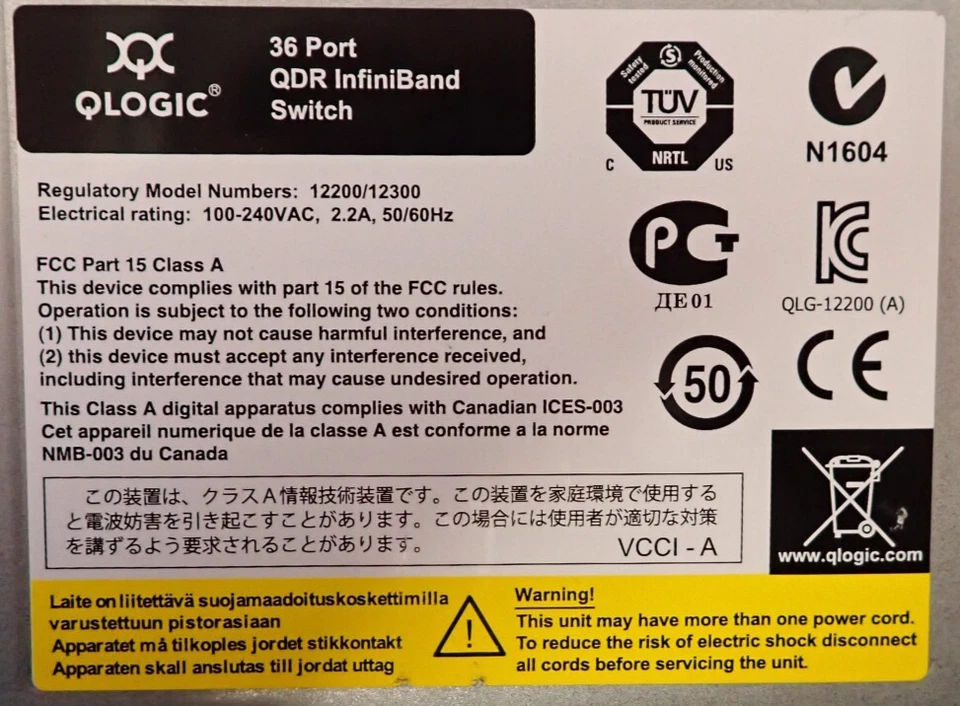 Qlogic 12300 Managed XEdge 36-Port 40Gbs QDR InfiniBand Switch *No PSU* - Image 4 of 4