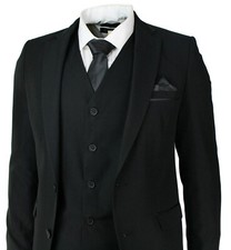 Men Black Suits Designer Elegant Luxury Wedding Dinner Suits Coat Pant Vest