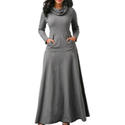 Khaki A Line Dresses For Women Plus Size Long Sleeves Cowl Neck Casual Solid Pocket Autumn Holiday Dress(Khaki/L) Khaki A Line Dresses For Women Plus Size Long Sleeves Cowl Neck Casual Solid Pocket Autumn Holiday Dress(Khaki/L)