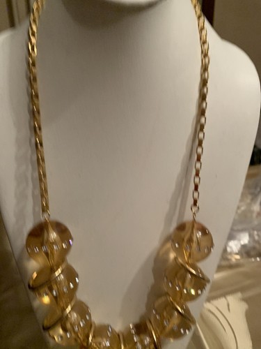 NWT Trina Turk Gold Tone BEADED FRONTAL NECKLACE Z26 - 第 6/9 張圖片
