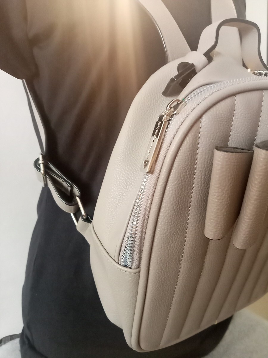 Betsey Johnson Grey with Bow Faux Leather Backpack Fabric  display picture 1