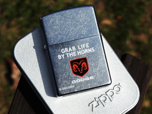 Dodge RAM Grab Life By The Horns Zippo Lighter - Mopar - Hemi V-8 - Trucks 1500