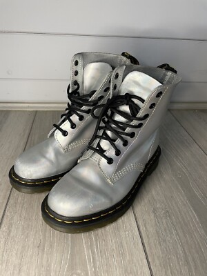 Martens 1460 Pascal RS Iridescent Iced Metallic Silver Leather
