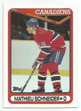 MATHIEU SCHNEIDER 1990-91 TOPPS ROOKIE CARD NM-MT CONDITION
