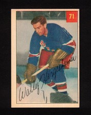 1954-55 WALLY HERGESHEIMER #71 VG-EX Parkhurst NYR Star Vintage NHL Hockey Card