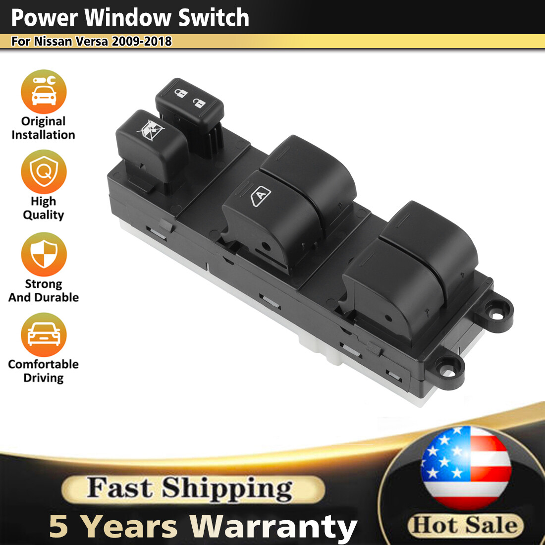 25401-ZW80A FL Master Power Window Control Switch For 2009-2018